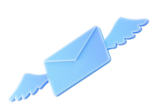 letter with wings